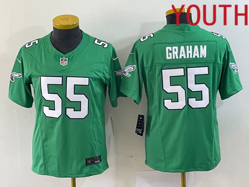 Youth Philadelphia Eagles #55 Graham Green 2023 Nike Vapor Limited NFL Jersey->youth nfl jersey->Youth Jersey